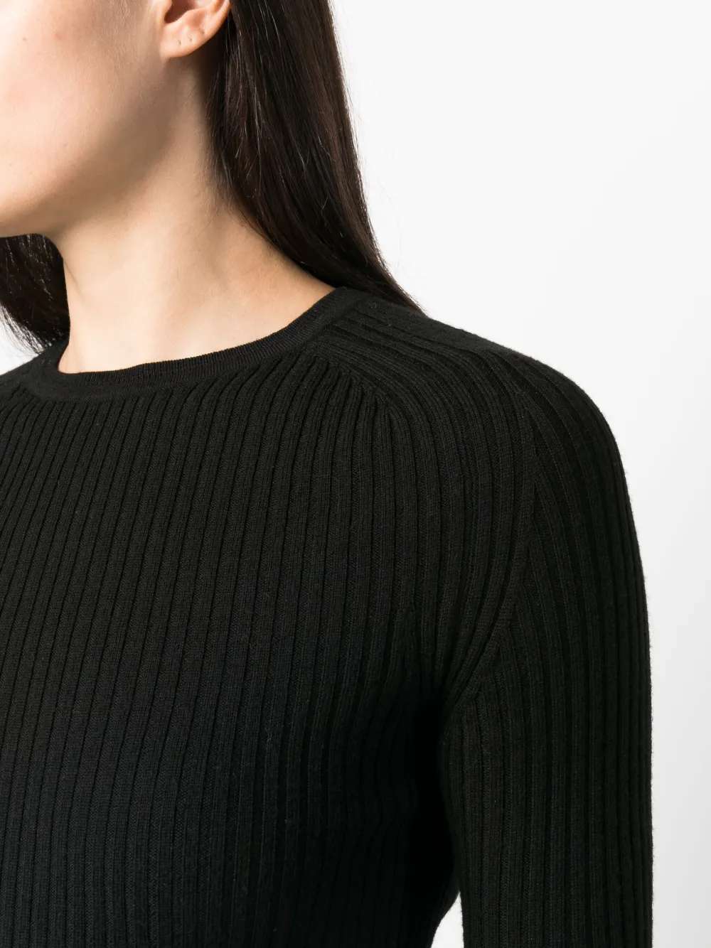 Totême Ribbd-knit Jumper In Schwarz