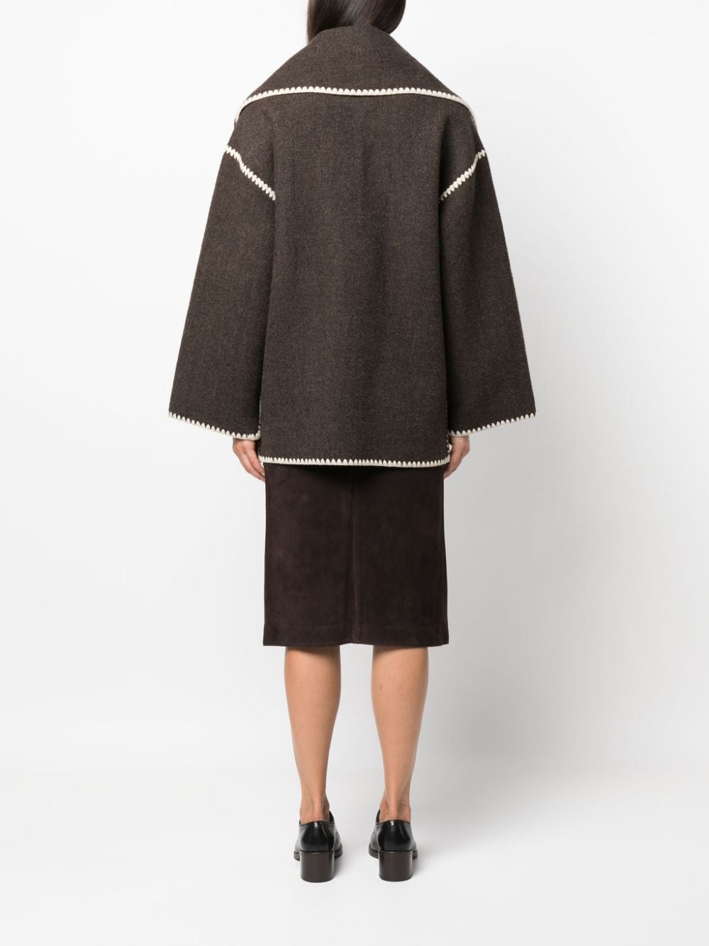 羊毛混纺围巾夹克