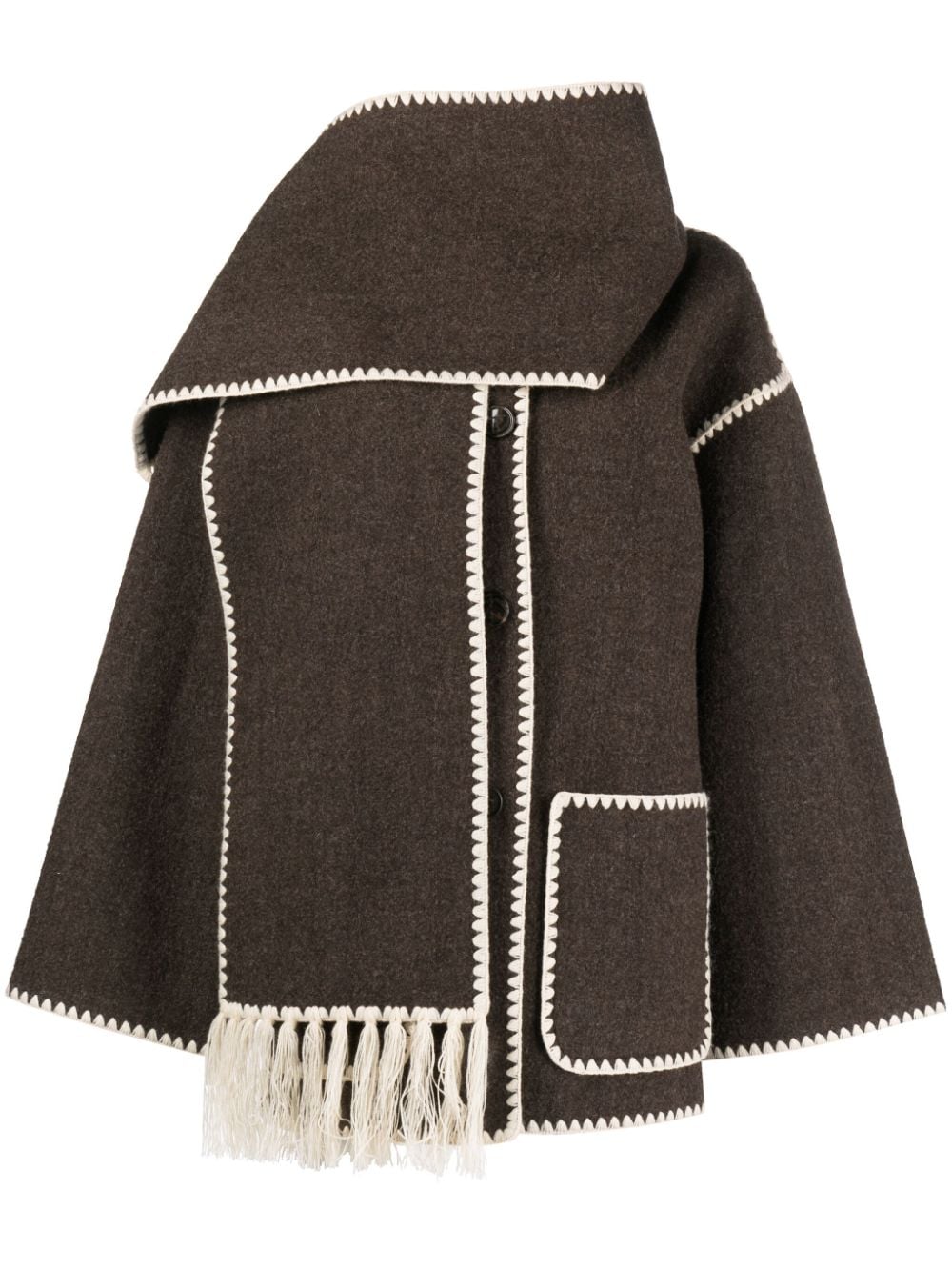 羊毛混纺围巾夹克