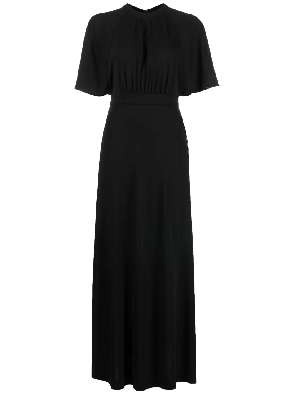 Totême Womens Pleated Short-sleeve Jersey Midi Dress Black Xs In Black