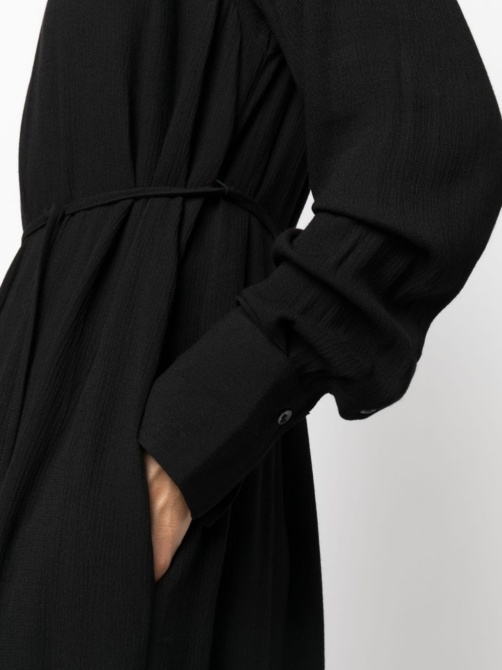 Shop Totême Tie-waist Maxi Dress In Black