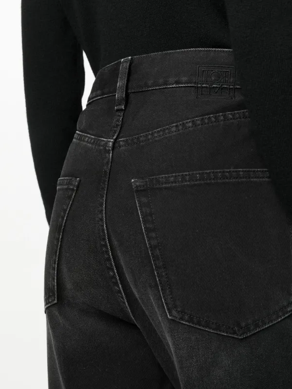 TOTEME faded-effect tapered-leg Jeans | Black | FARFETCH PL