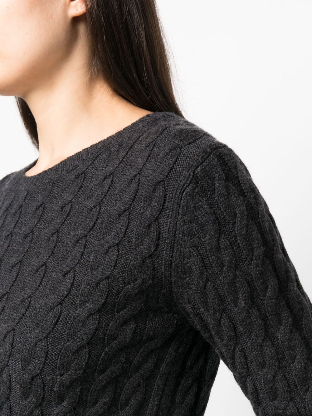Shop Totême Cable-knit Jumper In Grey