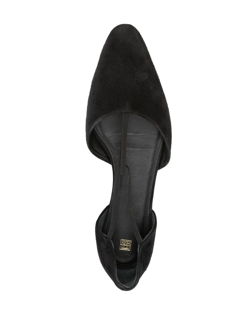 Shop Totême The T-strap Suede Ballerina Shoes In Black
