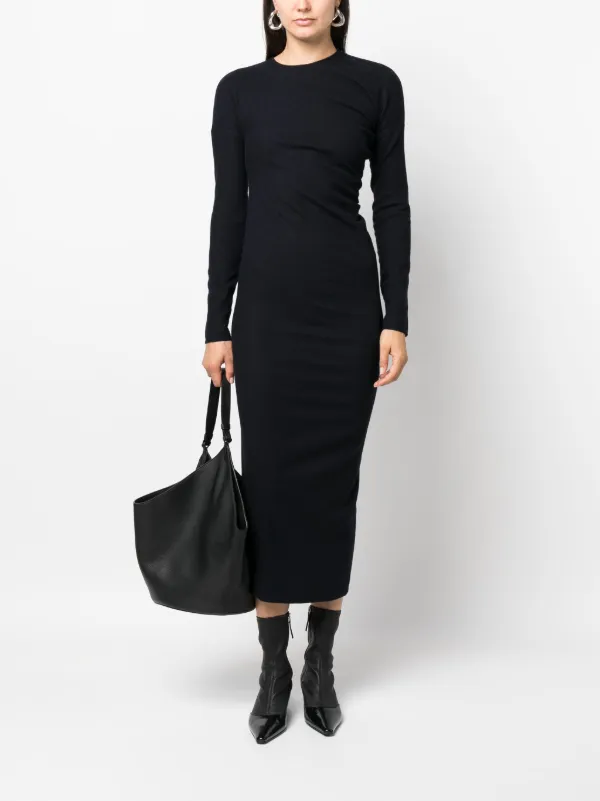 【TOTEME】ロングスリーブ マキシドレス ブラック TOTEME ロングスリーブ マキシドレス | ブルー | FARFETCH JP