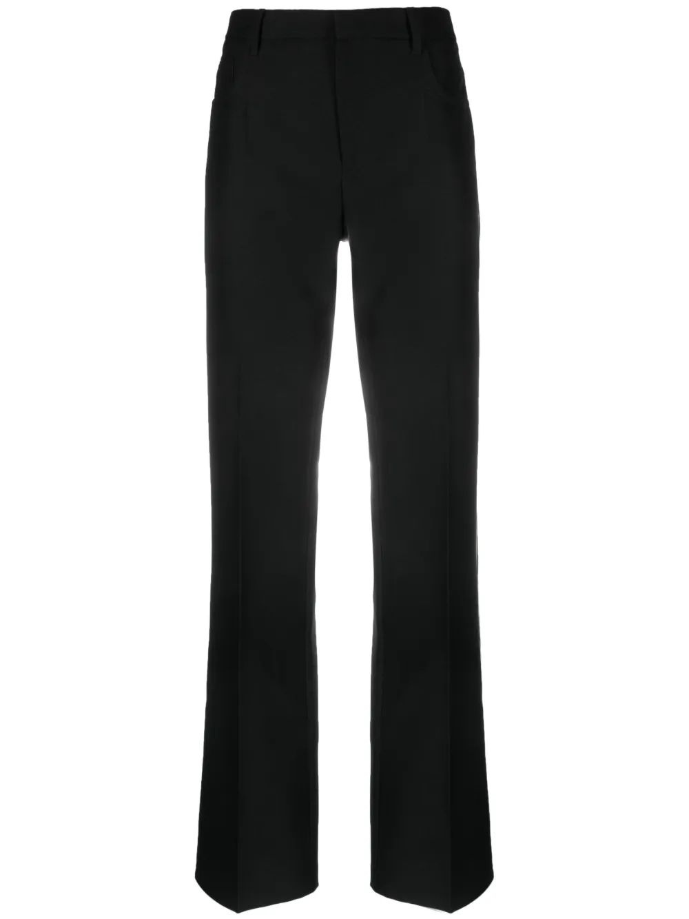 pressed-crease straight-leg trousers