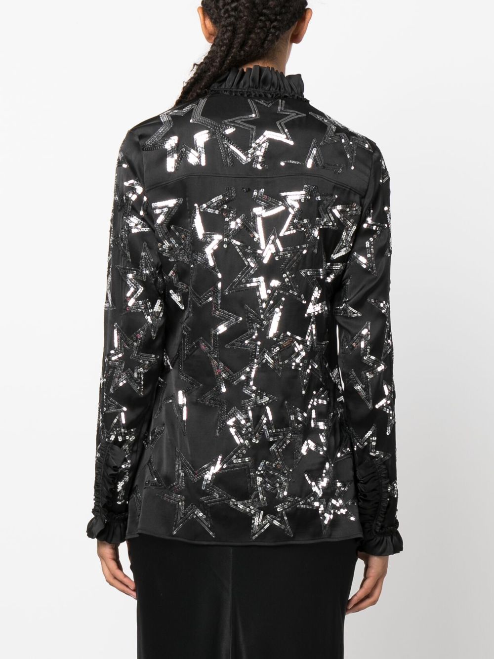 Shop Rabanne Sequin-embellished Star Shirt In Black