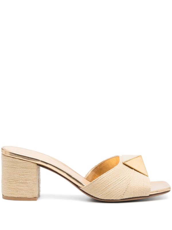 Raffia mules on sale