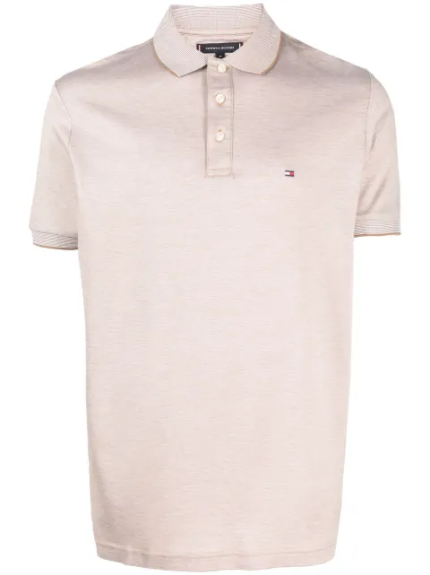 Tommy Hilfiger logo-patch piqué polo shirt