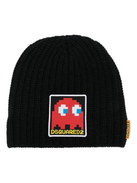 DSQUARED2 logo-patch knit beanie
