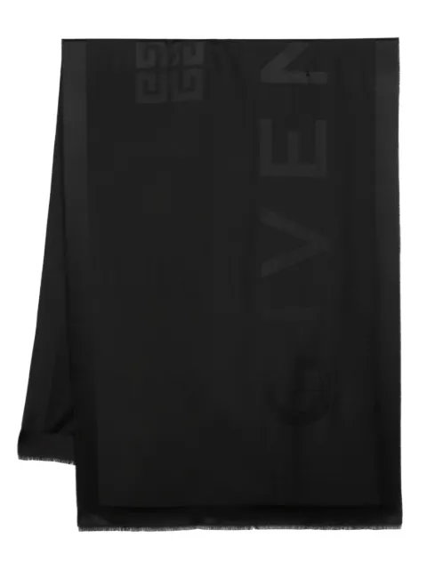 Givenchy logo-jacquard silk-wool blend scarf