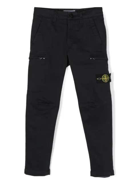 Stone Island Junior Compass-motif cotton trousers 