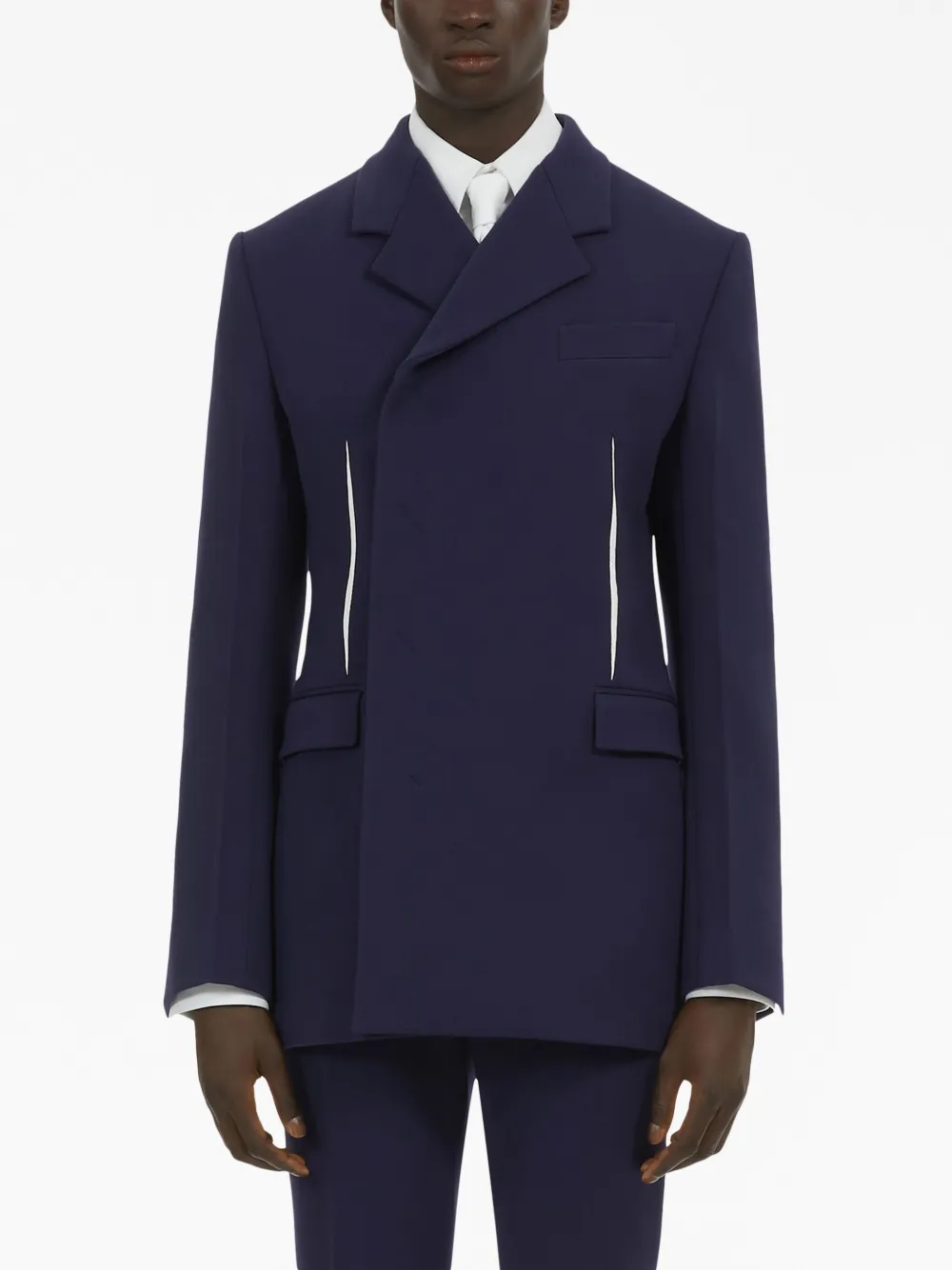 Ferragamo Jack met dubbele rij knopen Blauw