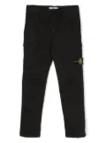 Stone Island Junior Compass-motif cotton trousers - Black