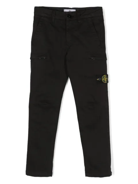 Stone Island Junior Compass-motif cotton trousers 