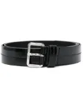 Prada logo-engraved leather belt - Black