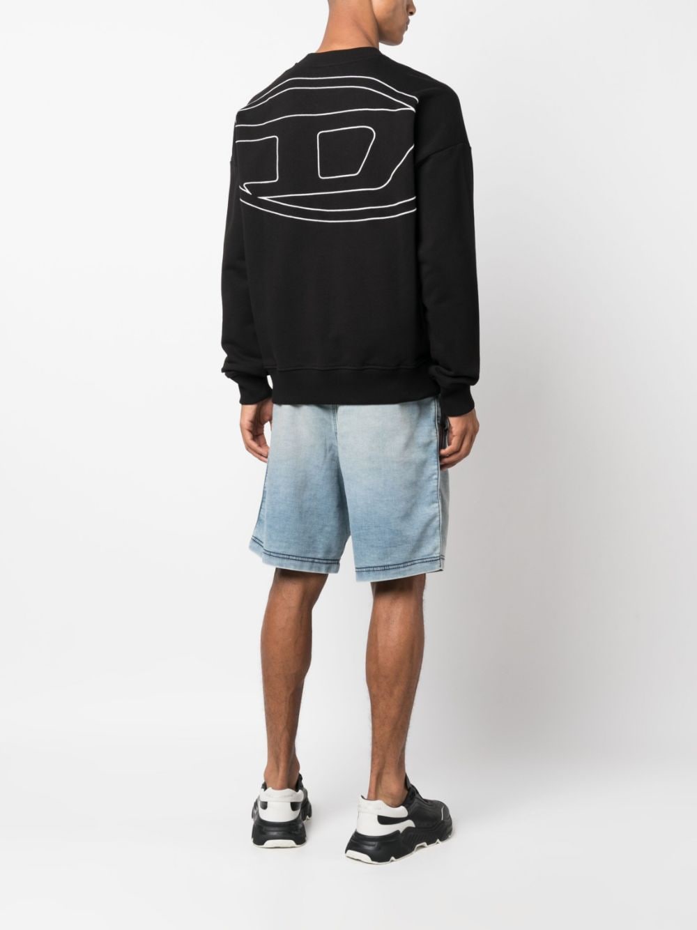 Diesel Oval-D cotton sweatshirt - Zwart