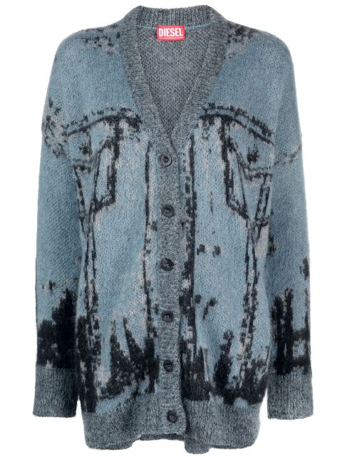 Diesel M-Rodi patterned intarsia-knit cardigan Women