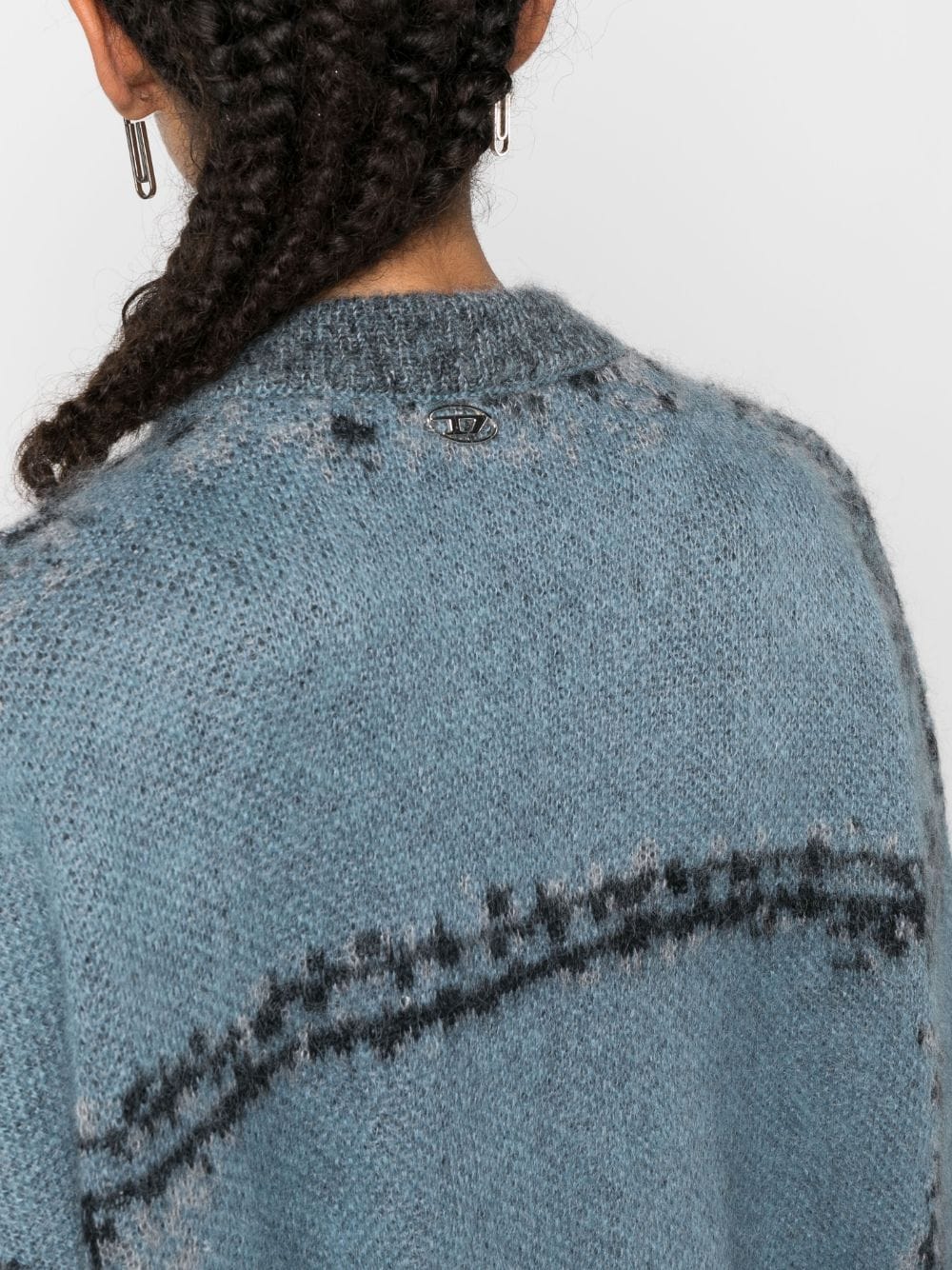 M-Rodi patterned intarsia-knit cardigan