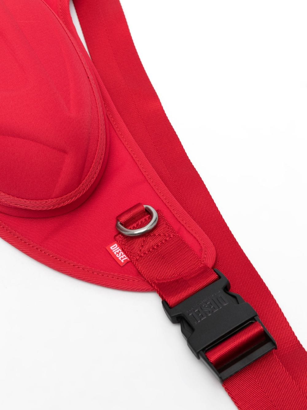 Shop Diesel Logo-embossed Hard Shell Belt Bag In Red
