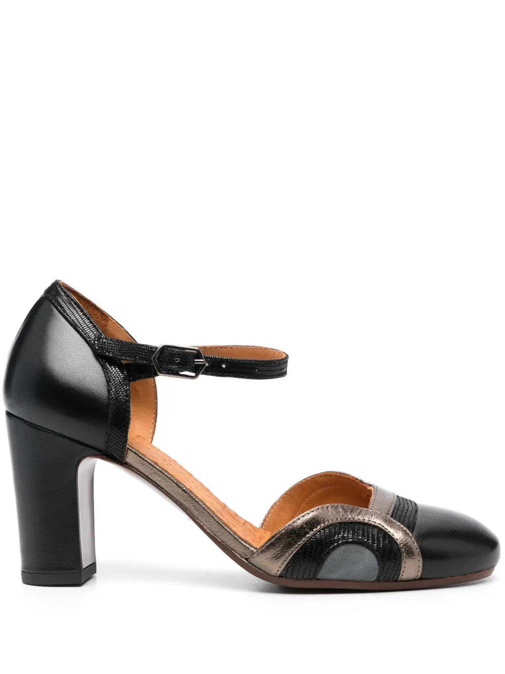 Chie Mihara 85mm Round-toe Leather Pumps In Schwarz