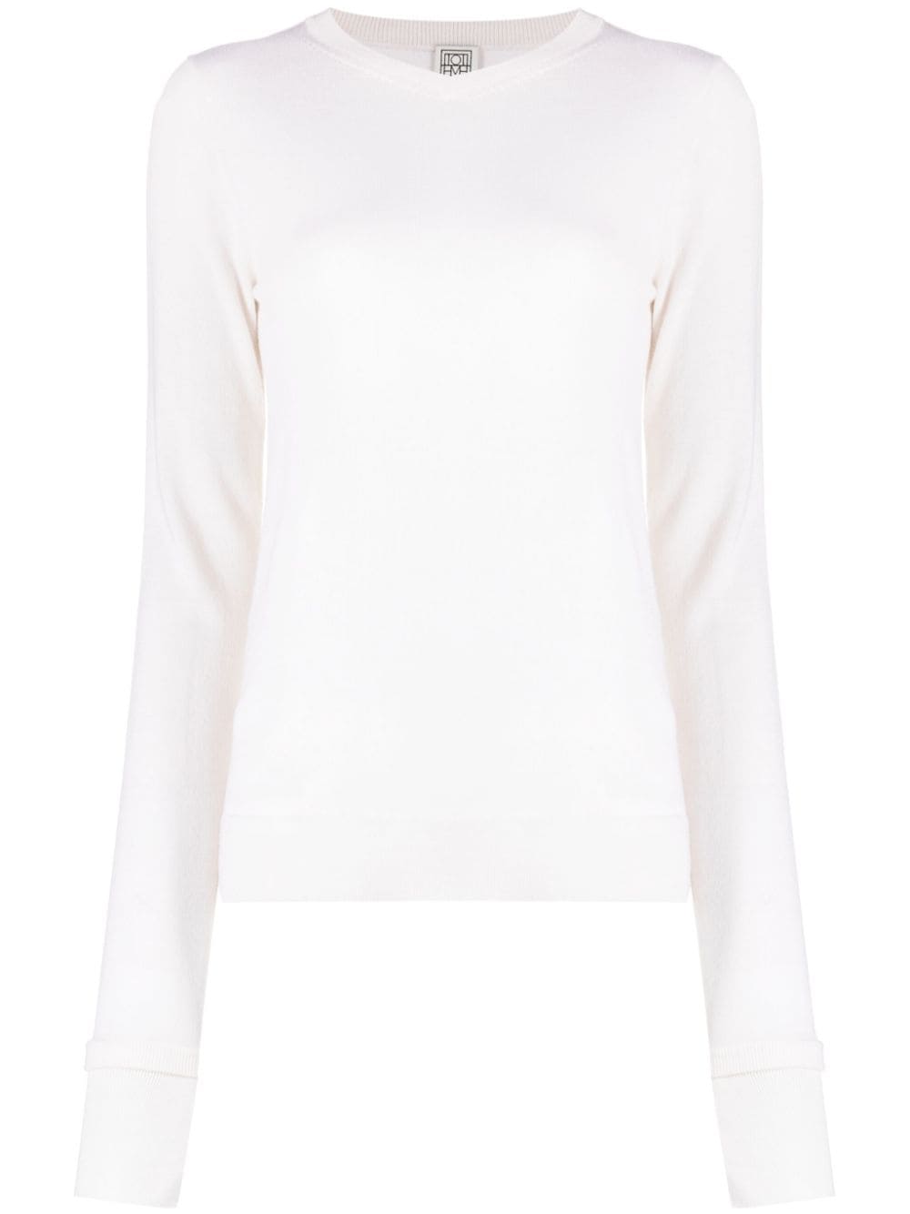 Totême Crew-neck Thumbslot Jumper In Neutrals