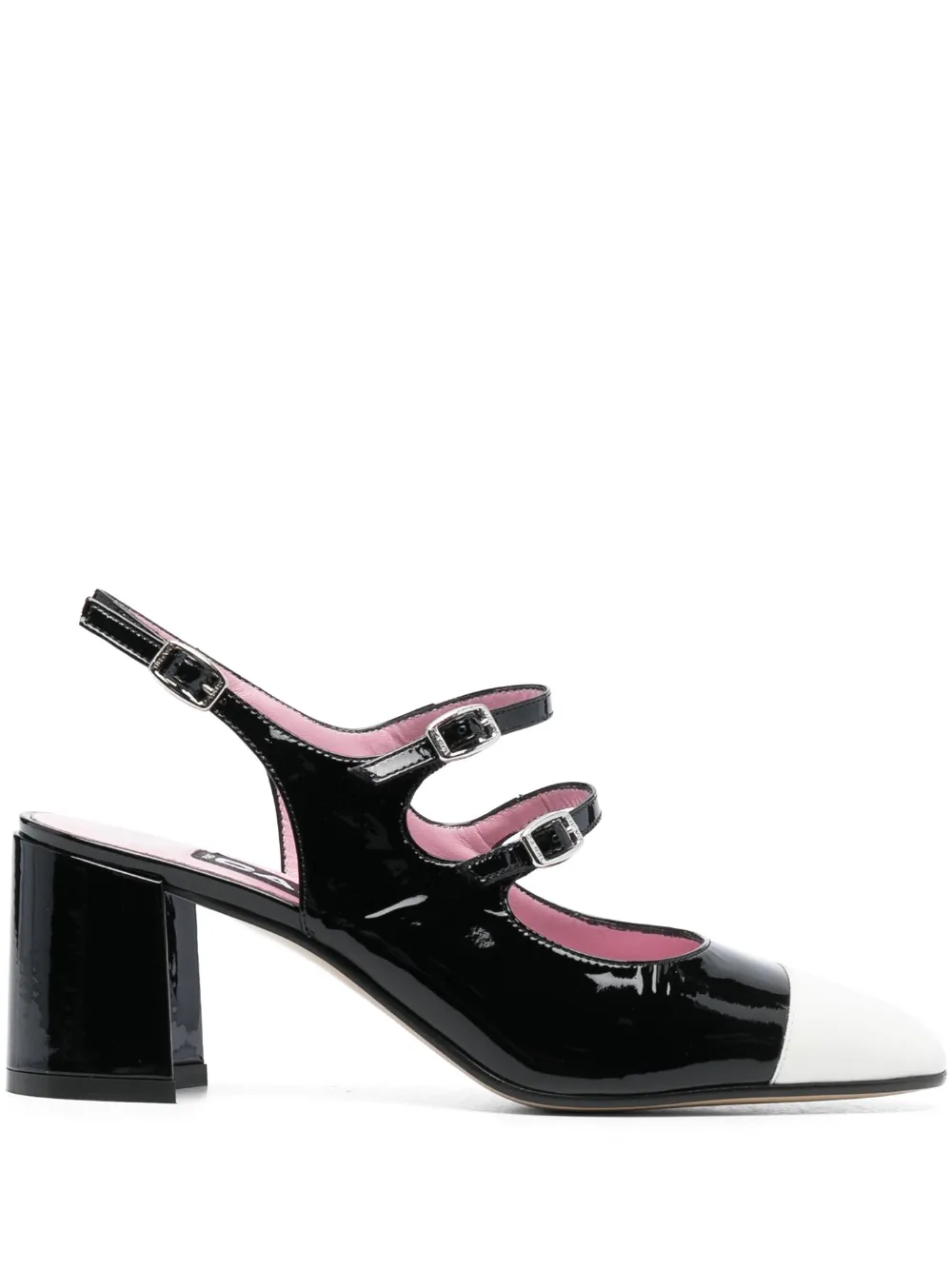 Carel Paris Patent Leather Papaya Slingback Mary Jane In Black