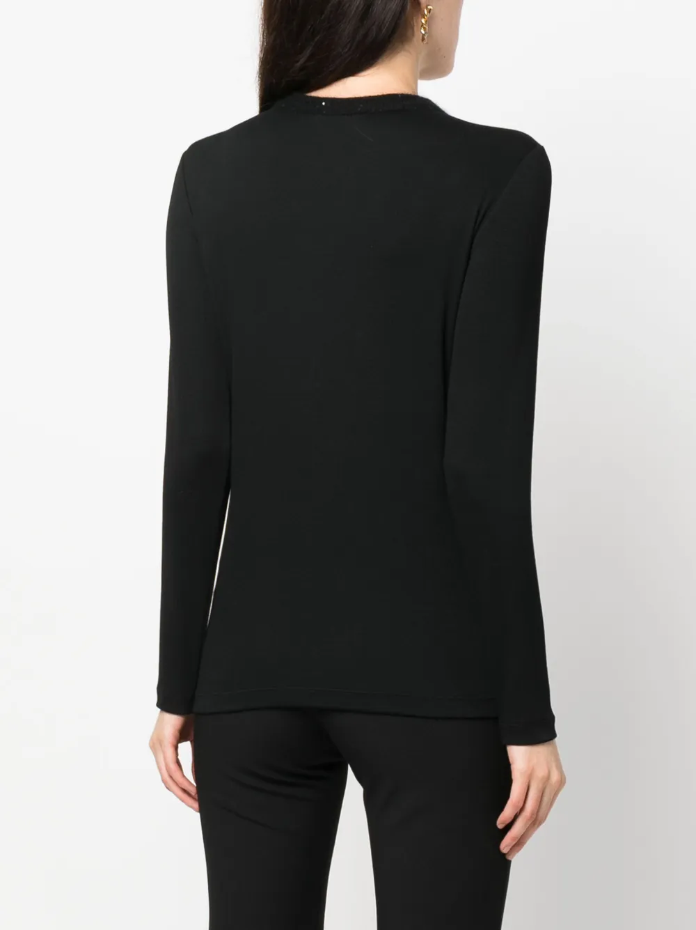 Shop Fabiana Filippi Sequin-embellished Collar Jumper In Black