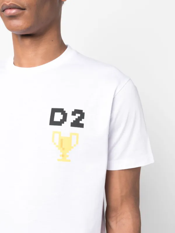 DSQUARED2 pixel-print short-sleeve T-shirt | White | FARFETCH JO