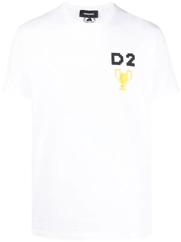 DSQUARED2 pixel-print short-sleeve T-shirt | White | FARFETCH JO