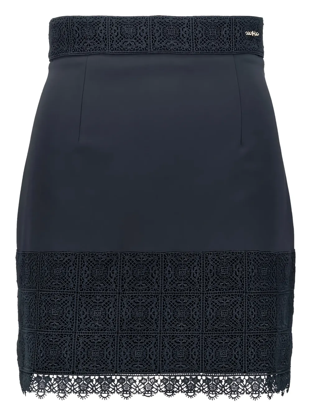Elisabetta Franchi Lace-trim Mini Skirt In Blue