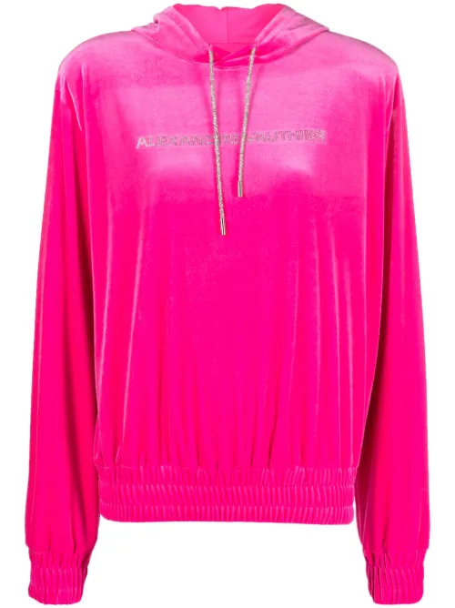 Hoodie en velours à logo appliqué - Alexandre Vauthier - Modalova