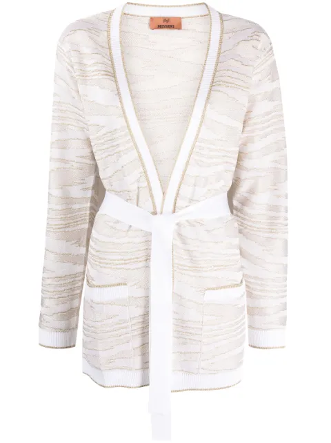 Missoni metallic slub crochet-knit cardigan