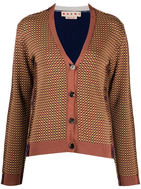 Marni graphic-print V-neck cardigan Women