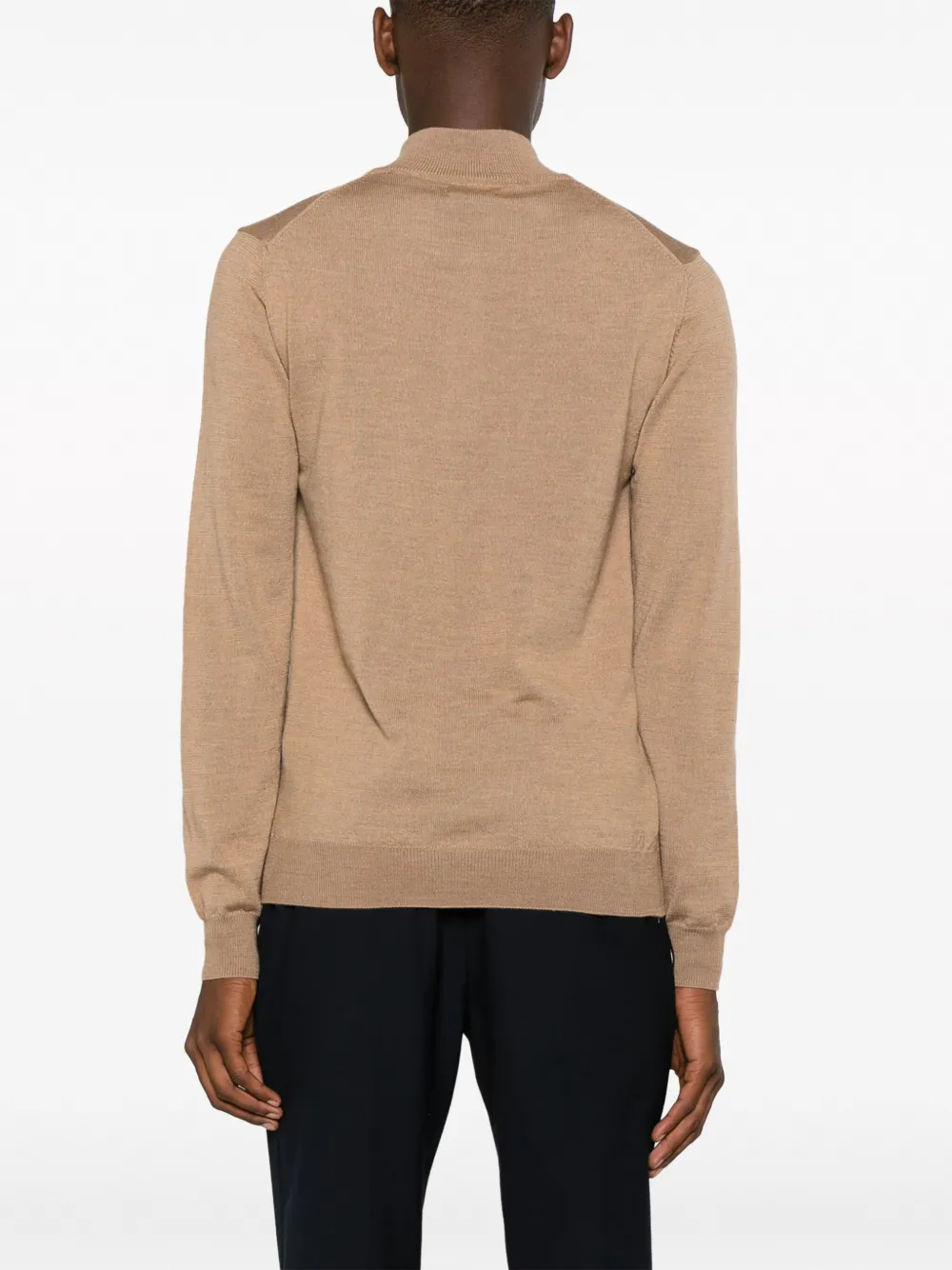 J. Lindeberg Kiyan Half-zip Merino Wool Jumper In Neutral
