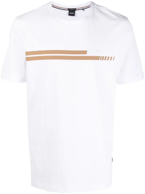 BOSS Camiseta de algodão com listras