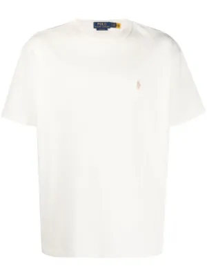 Polo Ralph Lauren Embroidered Logo T-shirt | White | FARFETCH