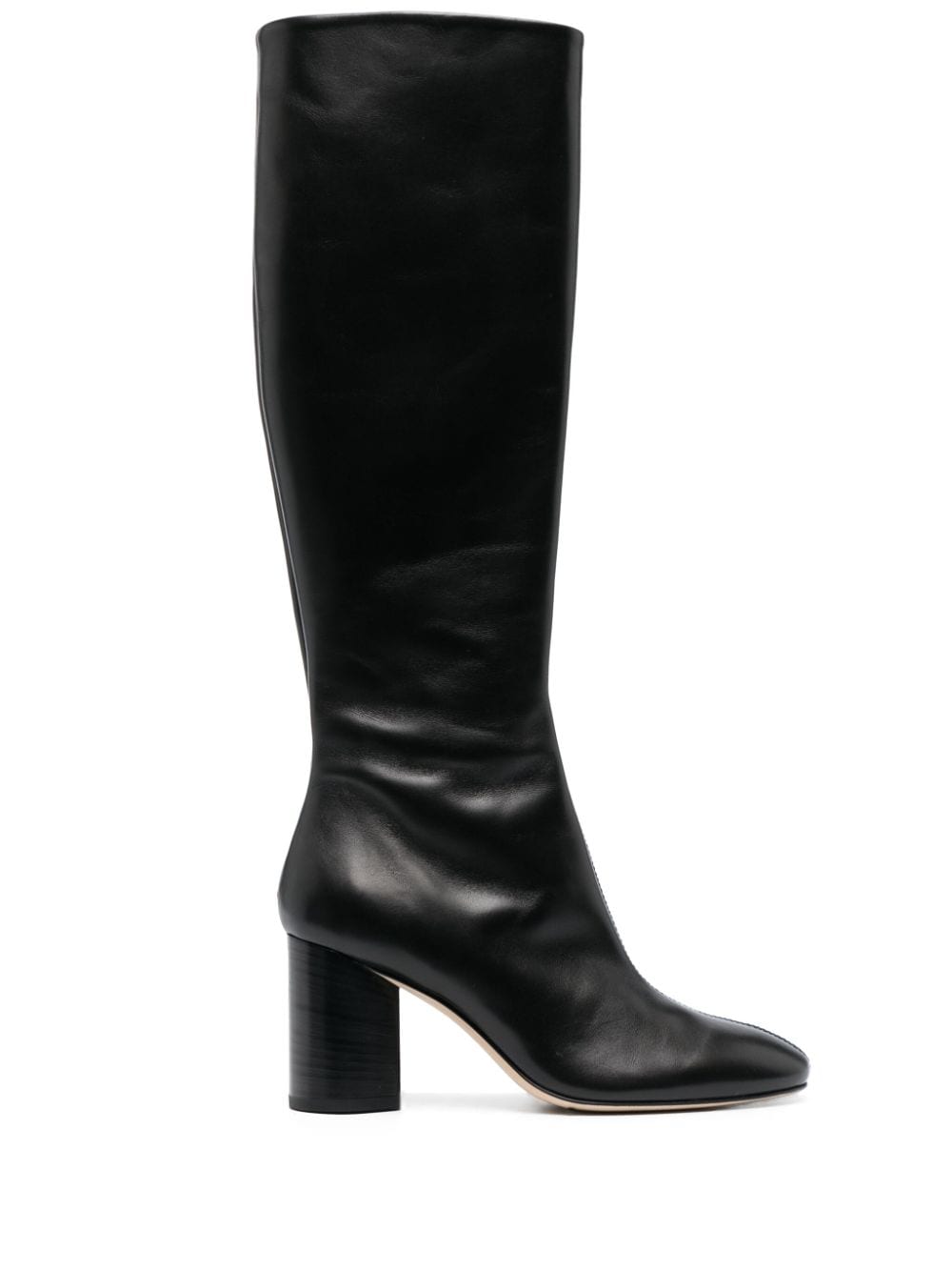 Shop Aeyde Ariana 75mm Leather Boots In Black