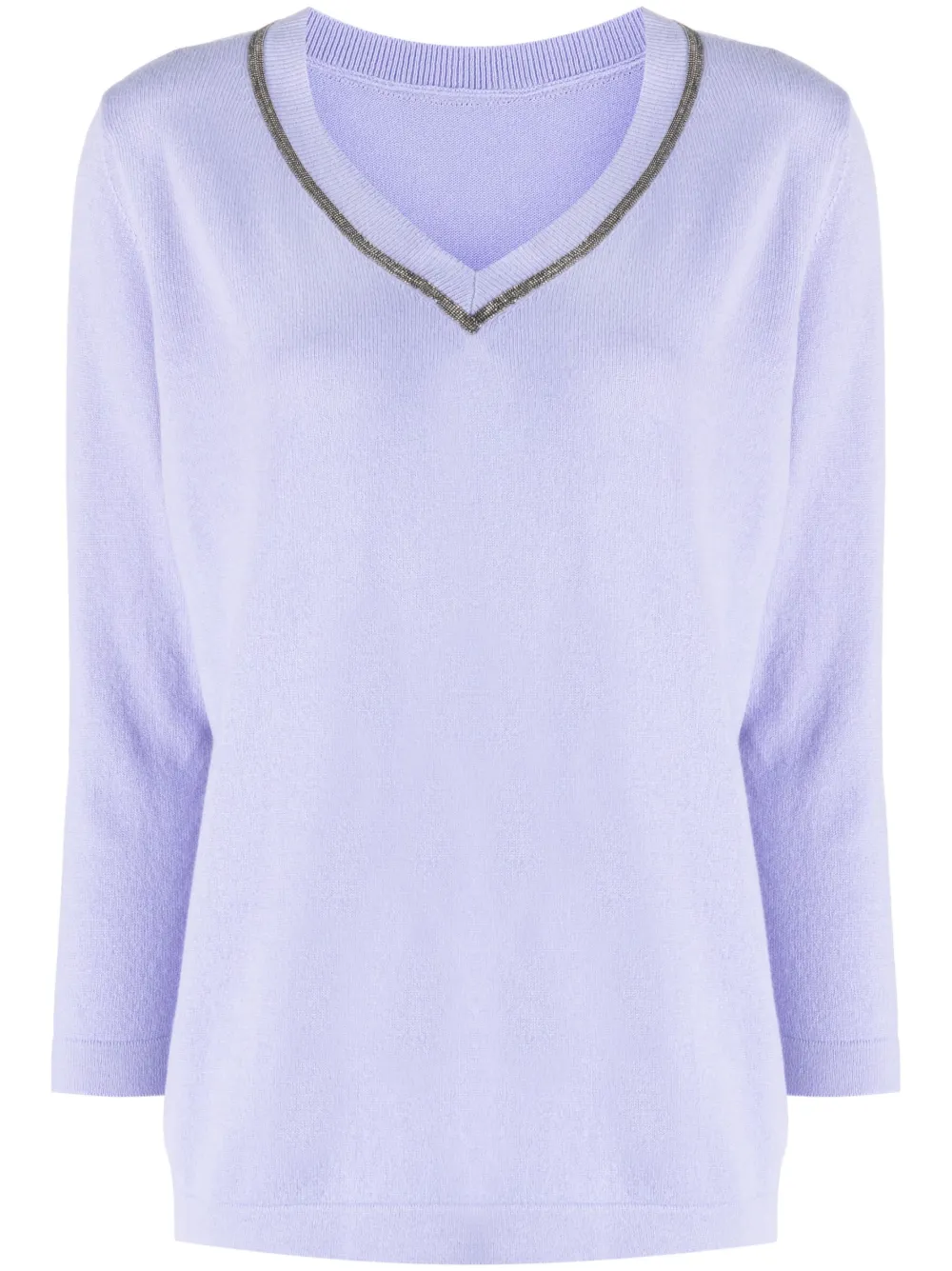 Fabiana Filippi embellished V-neck knit top | Blue | Image 1