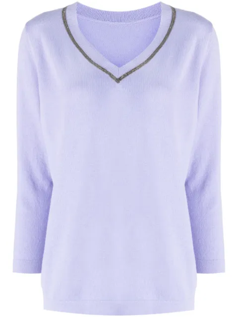 Fabiana Filippi embellished V-neck knit top