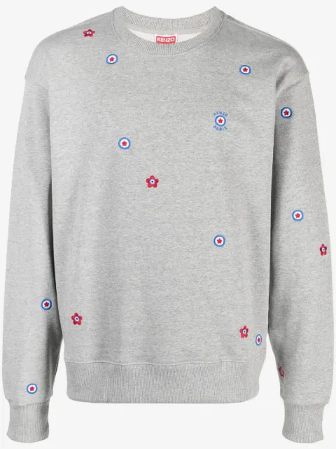 Kenzo floral-embroidered cotton sweatshirt