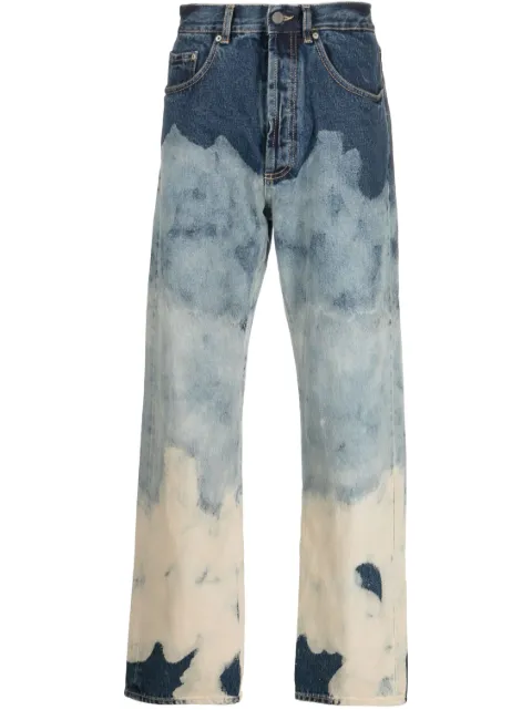 Palm Angels Straight-Leg-Jeans mit Batikmuster