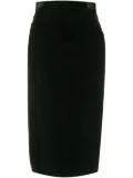 Alexandre Vauthier cotton velvet midi skirt - Green