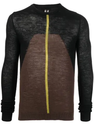 Rick Owens Panelled virgin-wool Knit Jumper | Black | FARFETCH UZ
