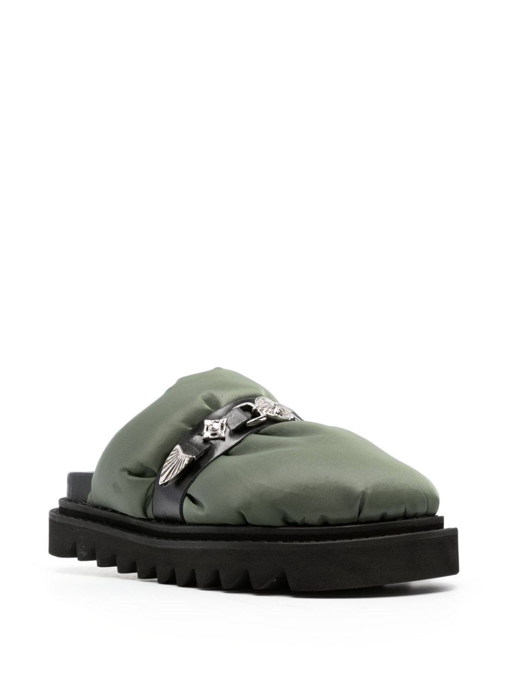 Toga Pulla stud-embellished padded mules - Groen