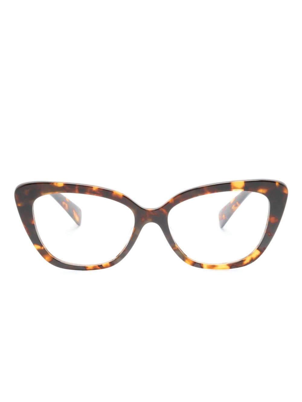 Miu Miu Tortoiseshell-effect Cat-eye Glasses In Brown