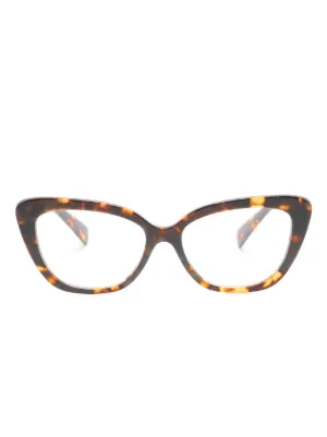 Miu Miu Eyewear tortoiseshell-effect rectangle-frame Glasses