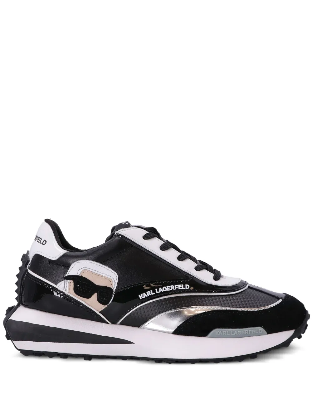 Karl Lagerfeld Zone Karl Leather Low-top Sneakers In Black