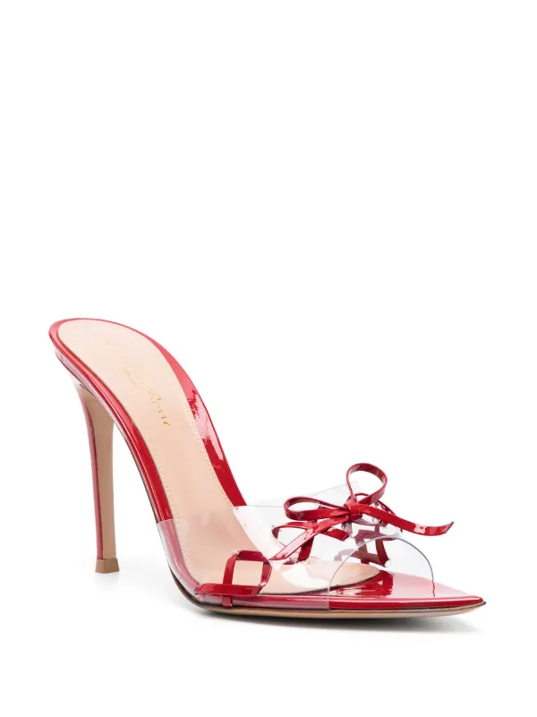 Gianvito Rossi bow detail Leather Mules Farfetch