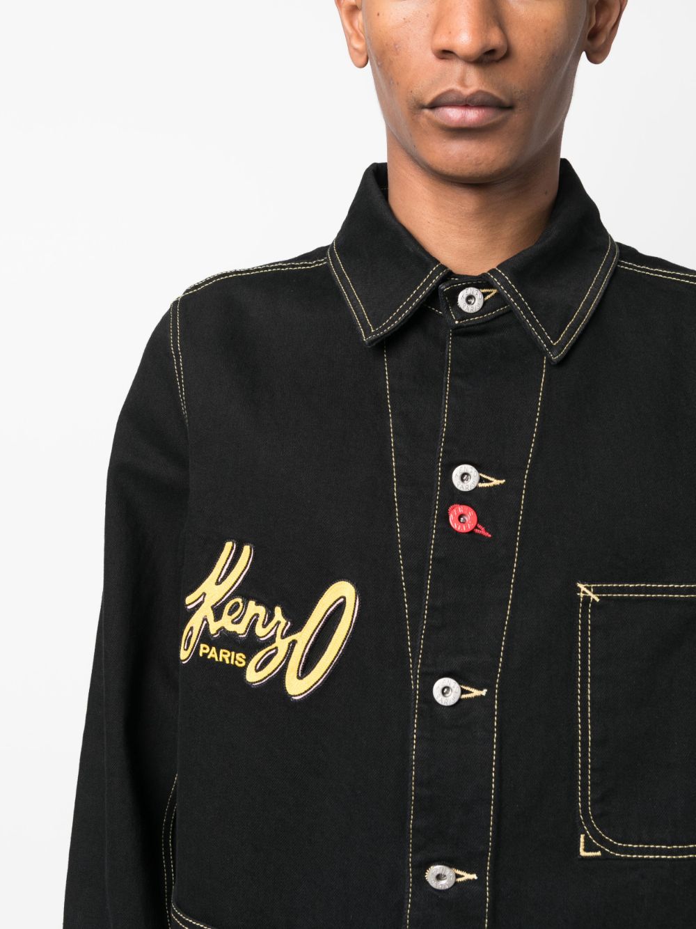 Kenzo logo-applique shirt jacket Men